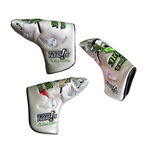 Housse de tête de putter de <span class=keywords><strong>golf</strong></span> en cuir PU personnalisée, accessoires de <span class=keywords><strong>golf</strong></span>, housse de tête de putter OEM avec logo brodé, vente chaude - Product Image 1