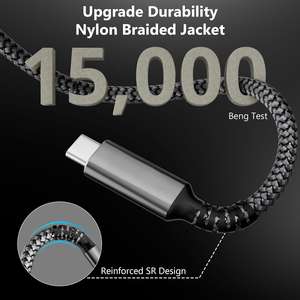 ZOGUO 100 Вт зарядка 10 Гбит/с USB C удлинитель кабель 4K передача видео USB 3,1 поколения <span class=keywords><strong>2</strong></span> нейлоновый Type-C Мужской Женский Плетеный компьютер - Product Image 2
