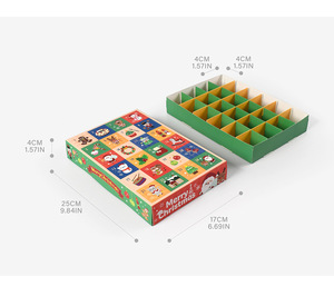 Confezione da 5 Scatole <span class=keywords><strong>Regalo</strong></span> Natalizie Biodegradabili Rivestite, Autoassemblanti con Chiusura Magnetica, Piccolo Calendario dell'Avvento Fai-da-Te con Goffratura - Product Image 6