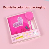 Carnet en Peluche Doux et Personnalisable en Gros pour Enfants, Motif Cœur Kawaii Mignon