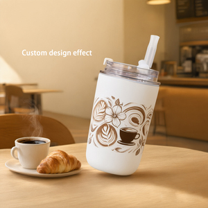แก้วกาแฟสแตนเลส 10 ออนซ์ 16 ออนซ์ แก้วกาแฟแบบกำหนดเองได้ แก้วกาแฟสแตนเลสเก็บความร้อน แก้วน้ำสแตนเลสแบบพกพา - Product Image 4