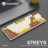 Clavier mécanique authentique K80 avec 87 touches, USB Type C, axe bleu rétroéclairé, programmable et échangeable à chaud pour le gaming e-sport