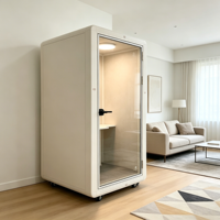 Cabines de bureau modernes à structure en acier avec éclairage LED, insonorisées, acoustiques, hauteur réglable, autoportantes, pour immeubles de bureaux et hôtels