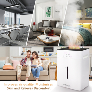 <span class=keywords><strong>Humidificador</strong></span> de <span class=keywords><strong>aire</strong></span> ultrasónico con lámpara de llama, pantalla digital de niebla fina, control remoto, temporizador de humedad constante, calefacción - Product Image 4