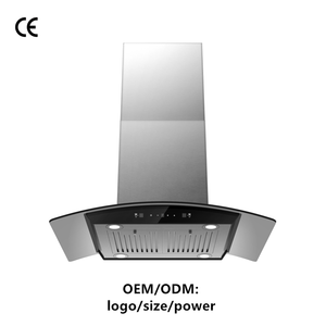<span class=keywords><strong>Campana</strong></span> <span class=keywords><strong>extractora</strong></span> de isla de acero inoxidable con panel táctil de 90 cm, cubierta de chimenea extensible y ventilación para cocina doméstica - Product Image 1