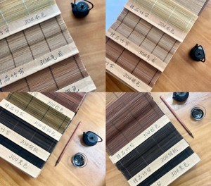 70% ánh sáng mặt trời ngăn chặn tự nhiên hoang dã tre con lăn Shades tay-dệt khoảng cách nhỏ khối vải đồng bằng - Product Image 2