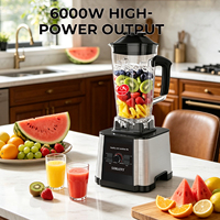 Blender Sokany High Speed Stainless Steel 6000W BARDEFU 3 in 1 9525 Motor Tembaga Murni Komersial Pemanas