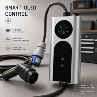 Chargeur EV portable 3,5 kW 7 kW 11 kW Type 2 Câble de 5 m Mode 2 Utilisation domestique IP65 OLED CE TUV RoHS Garantie 1 an OEM Vente en gros