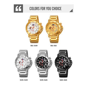 Skmei 9344 or ou argent hommes montre Quartz mode bracelet en acier inoxydable montre pour 3ATM étanche Guangzhou Wistes vente en gros - Product Image 4