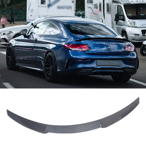For C-Class W205 C205 Coupe 2Door CS Style Honeycomb Carbon Fiber <b>Rear</b> <b>Spoiler</b> Trunk Wing 2014-2020 - Product Image 1
