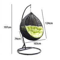 Chaise suspendue de jardin en rotin PE, chaise suspendue de patio