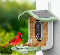 Mangeoire à oiseaux intelligente avec caméra solaire WiFi, capture automatique IA, alimentation par batterie, en plastique, portable, pliable, moderne et robuste pour jardin extérieur