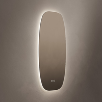 Miroir intelligent LED en forme de baril, écran tactile, IP44, miroir de salle de bain mural, miroir éclairé écologique pour la maison et l'hôtel