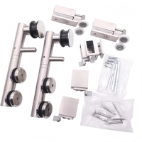 Ensemble de quincaillerie moderne pour porte coulissante en acier inoxydable et verre pliable, système de porte de douche coulissante pour immeuble d'appartements, petit espace