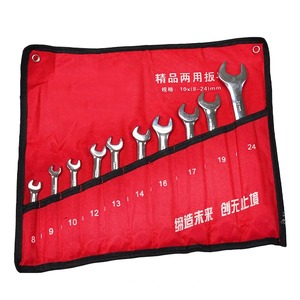 High Quality 8pcs DIY OEM <b>Roll</b> up Pouch <b>Bag</b> Double Open End Combination Wrench Kit CR-V Material - Product Image 1