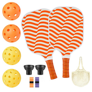 Juego de Raquetas de Pickleball de Fibra de Vidrio, 2 Raquetas, 4 Pelotas, Equipo de Entrenamiento Antideslizante para Adolescentes y Estudiantes, Bolsa de Malla Incluida - Product Image 1