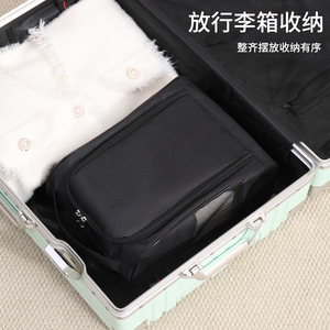 Bolsa de zapatos portátil y transpirable, material 600D, apertura con doble cremallera, almacenamiento de viaje para zapatos - Product Image 2