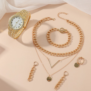 IStapromo regalo 6 in 1 orologio da donna Set di 5 pezzi nuovo orologio al quarzo Set regalo orologio colorato orecchini braccialetto gioiello Set - Product Image 2