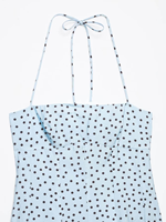 Vêtements pour femmes sur mesure, mode estivale et élégante, robe midi à col halter à pois pour femmes