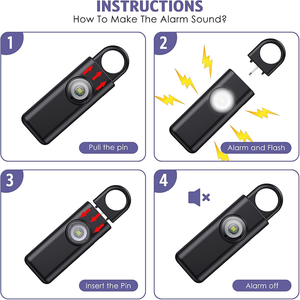Wholesale 130db Emergency Self Defense Key <strong>Chain</strong> Rechargeable Portable Alarm Keychain Personal Alarm for Women Children <strong>Elders</strong> - Product Image 6