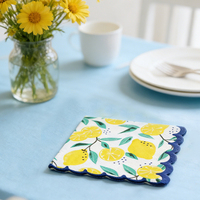 Serviettes jetables personnalisées en pâte de bois vierge 2 plis, 20 découpes imprimées, douces, écologiques, pour décoration de table de fête, motif citron, en sachet