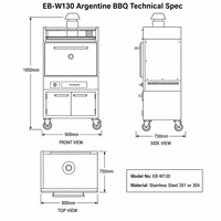 Barbecue commercial espagnol à charbon de bois mobile vertical Santa Maria avec armoire de rangement et grille supérieure pour restaurant