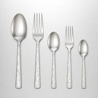 Ensemble de couverts en acier inoxydable durable, 6 pièces, couteau, fourchette, cuillère, argenterie pour hôtel, restaurant, restauration
