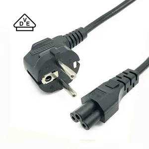 Cable de alimentación para ordenador portátil, certificación de VDE, 2m, CEE 7/7, 3 pines, 16A, 250V, C5, UE, directo de fábrica