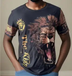 Summer T-shirt Men Animal Lion 3D Custom Tshirt Design Print New Short Sleeve Top Micro Elastic Sport Casual T-shirts