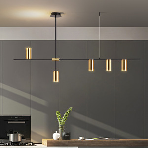 Nordic hanging Brass Golden light tubo lineare lampada a sospensione <span class=keywords><strong>Bar</strong></span> sala da pranzo decorazione di lusso cucina lampadario a sospensione - Product Image 1