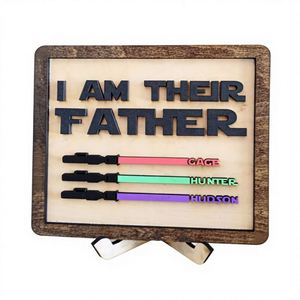 ป้ายดาบแสงสลักชื่อเด็ก 1-6 คน ข้อความ I AM THEIR FATHER ของขวัญวันพ่อแบบส่วนตัวสำหรับคุณพ่อ - Product Image 4