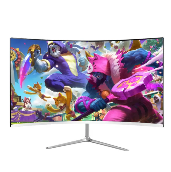 Monitor 24 Inci Pc Gaming 75Hz 144Hz Layar 1K 2K 4K 238 Inci OEM Led Komputer Desktop Monitor Game Melengkung Datar