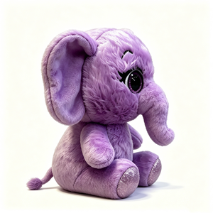 Peluche de Elefante Morado Personalizado, Animal de Peluche Suave y Esponjoso con Ojos Grandes y Patas Brillantes - Product Image 3