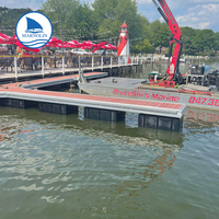 Pont flottant en aluminium Marnolin, maison préfabriquée, quai de pêche pour bateau, noir, sûr et stable