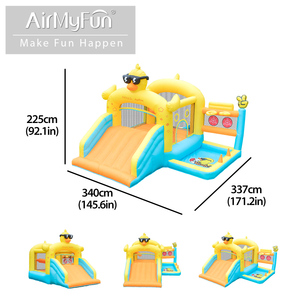 Tùy chỉnh màu vàng vịt ngoài trời Inflatable Bouncer Mini Inflatable nhà bị trả lại với <span class=keywords><strong>Slide</strong></span> cho trẻ em bên sự kiện nhà máy sản phẩm - Product Image 4