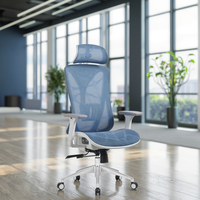 Chaise de bureau ergonomique siège coulissant chaises d'ordinateur meubles usine fournisseur en gros dossier haut pleine maille aluminium moderne