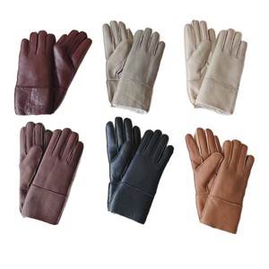 <span class=keywords><strong>Gants</strong></span> d'hiver pour <span class=keywords><strong>femme</strong></span> en cuir de mouton véritable avec fourrure intégrée, coupe-vent, pour l'extérieur, OEM - Product Image 6