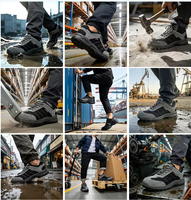 Chaussures de sécurité montantes pour hommes, doublées polaire, antistatiques, en cuir de vachette, résistantes aux chocs et anti-perforation, pour l'hiver