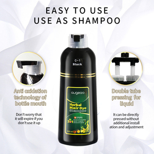 Champú Natural a Base de Hierbas para Teñir el Cabello de Negro de Forma Semipermanente para Cabello Blanco - Product Image 3