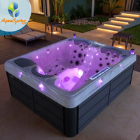Spa de luxe pour 3 personnes, jacuzzi extérieur Balboa, spa à domicile, jacuzzi avec 3 filtres pour bain extérieur