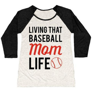 Maglietta da Baseball Tri-Blend delle donne che vivono quella vita da mamma di Baseball - Product Image 1