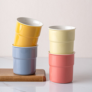 Mug à café en céramique mate minimaliste empilable à paroi simple Tasse à thé pour la maison et le bureau - Product Image 5