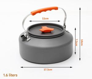 Bollitore in Alluminio Polar <span class=keywords><strong>Everest</strong></span> per Campeggio e Bushcraft, Resistente, in Lega, 1.6L, Utensile da Cucina con Manico Pieghevole, Design Corto a Forma di Oca - Product Image 2