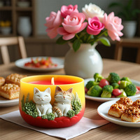 Dumo chat Bougie Moule en silicone pour la fabrication de pots de fleurs en ciment Moule pour plantes succulentes Moule pour plâtre Résine Moule pour béton
