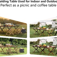 Table de camping pliable avec sac de rangement en filet, table portable pour camping, fête, barbecue en plein air, table de camping