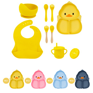 <span class=keywords><strong>2025</strong></span> Mới Bé Phim Hoạt Hình Silicone Cấp Thực Phẩm Bộ Đồ Ăn Bộ Trẻ Em Của Drop-Proof Bát Ly Yếm Bữa Ăn Tối Tấm Cho Ăn Bộ - Product Image 2