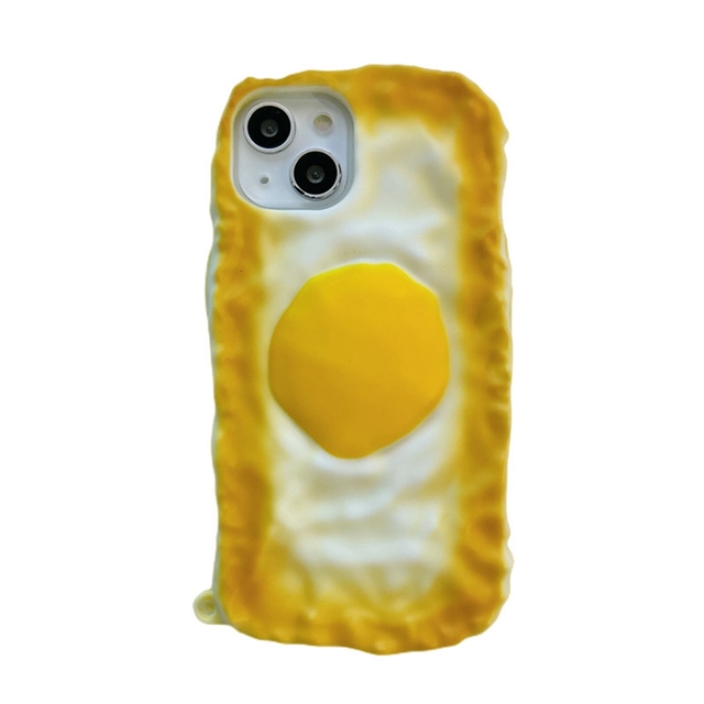 3D Egg Silicone case Phone Cover for iPhone 11/12/13/14/14 Promax, Cute Food case for Airpods Pro With Keychain