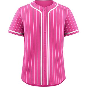 Pinstripe Baseball Jersey Unisex Short Sleeve Moisture Wicking Sports Uniform Regular Fit - Product Image 1