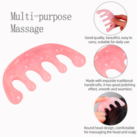 Peigne de massage Gua Sha en résine à cinq dents pour favoriser la croissance des cheveux et soulager les maux de tête, peigne de massage des méridiens du cuir chevelu