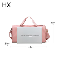 Sacs de sport de voyage pour femmes, sacs de sport à bandoulière, sacs de sport personnalisés avec logo, imperméables, bon marché, roses, avec sac à chaussures, bagages pour femmes